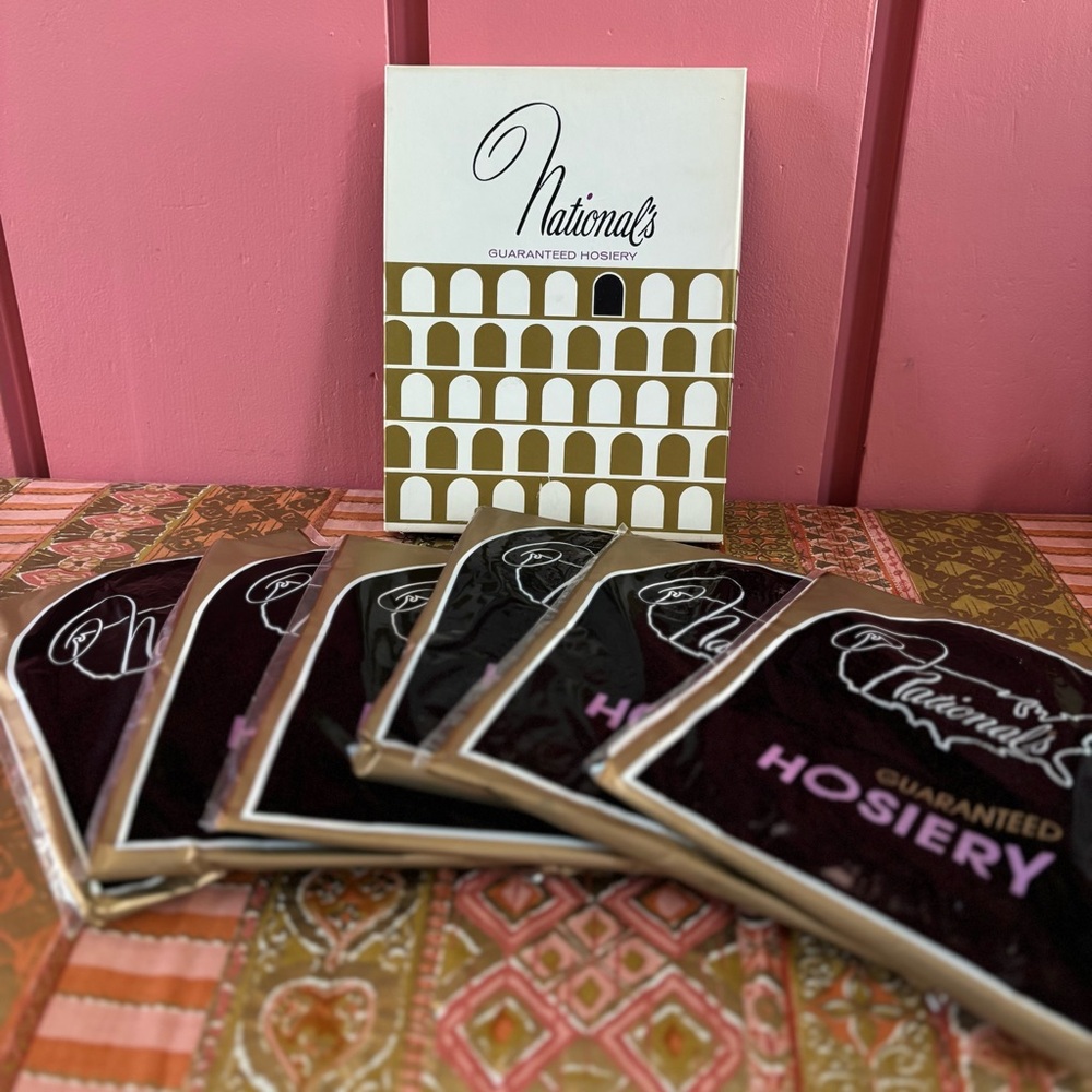 60's National Guaranteed Hosiery "Mist" - 6 pairs - Size C - Dark Brown Nylons